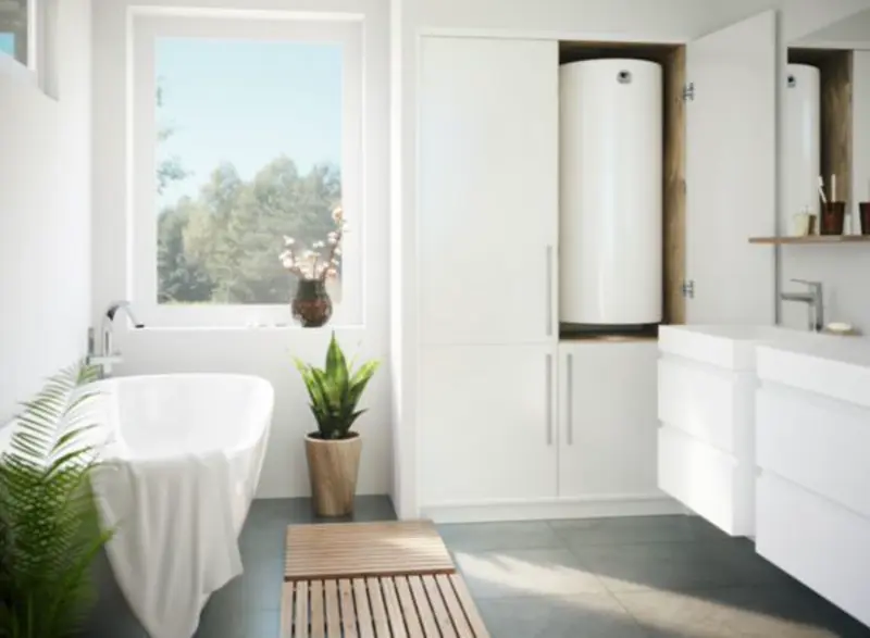 Chauffe-eau Atlantic Duralis 150 L installé dans une buanderie